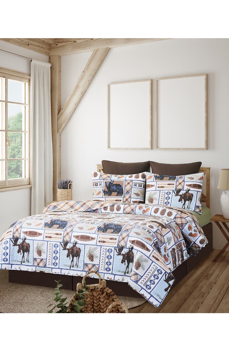 C&F Home Oakley Rustic Lodge Cotton Quilt Set - Reversible and Machine Washable, Alternate, color, Beige