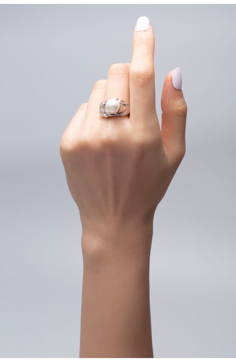 Classicharms Nora Freshwater Pearl Molten Statement Ring, Alternate, color,