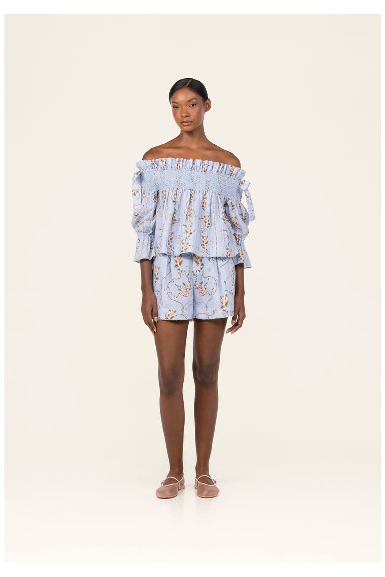 Isla Navegante Blouse, Alternate, color, Blue