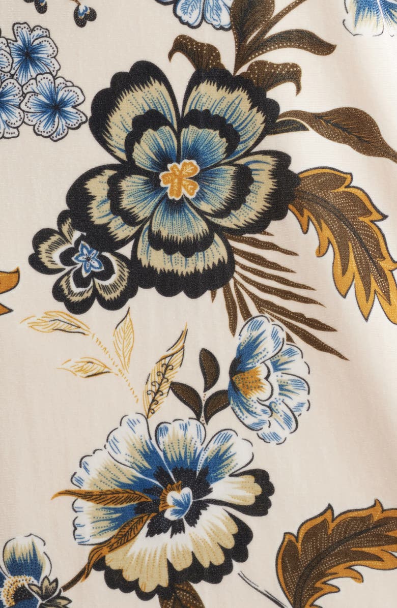 Julia Jordan Floral Long Sleeve Velvet Dress, Alternate, color, Ivory Multi