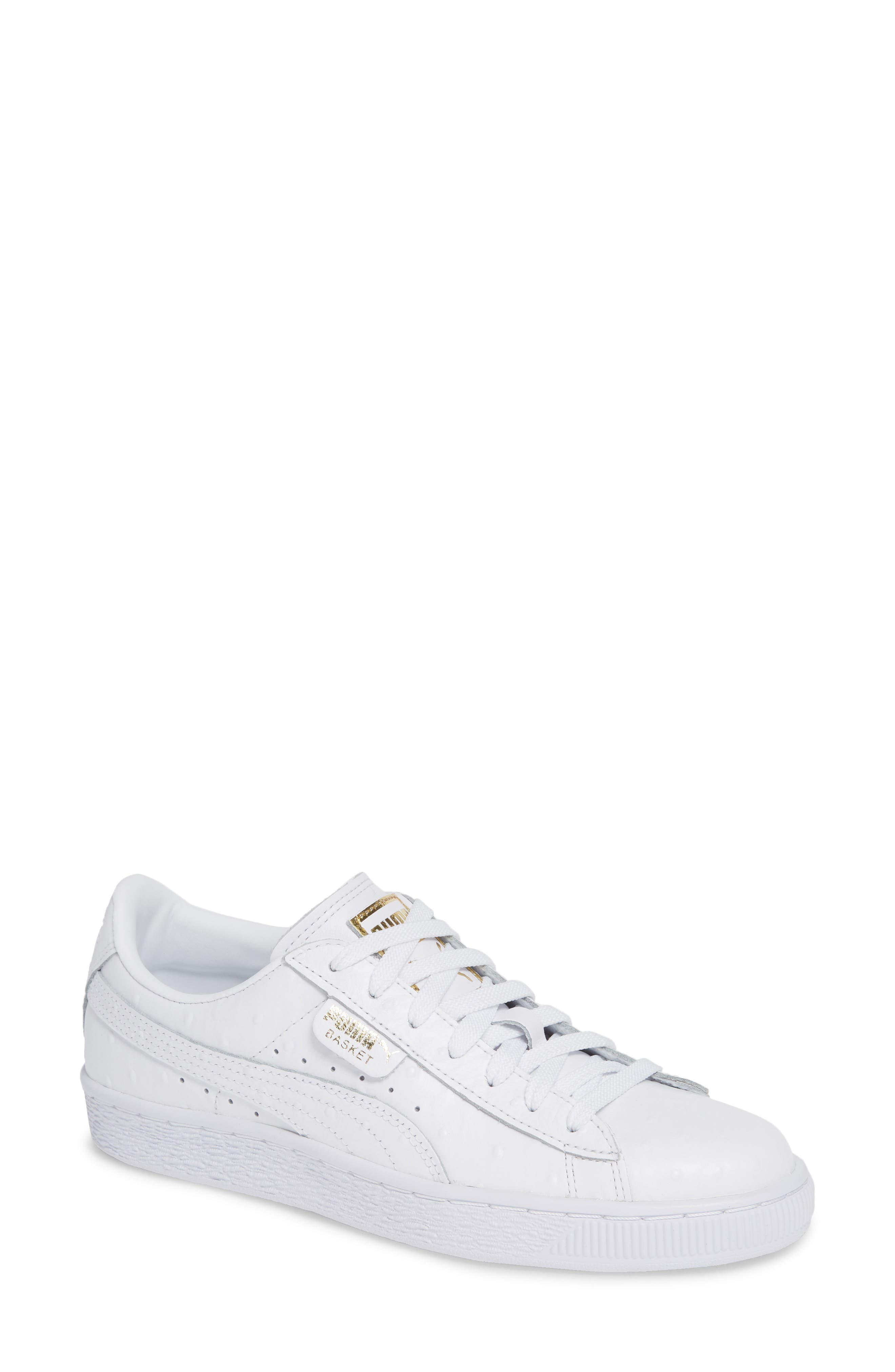 'Basket' Sneaker, Main, color, PUMA WHITE-PUMA SILVER