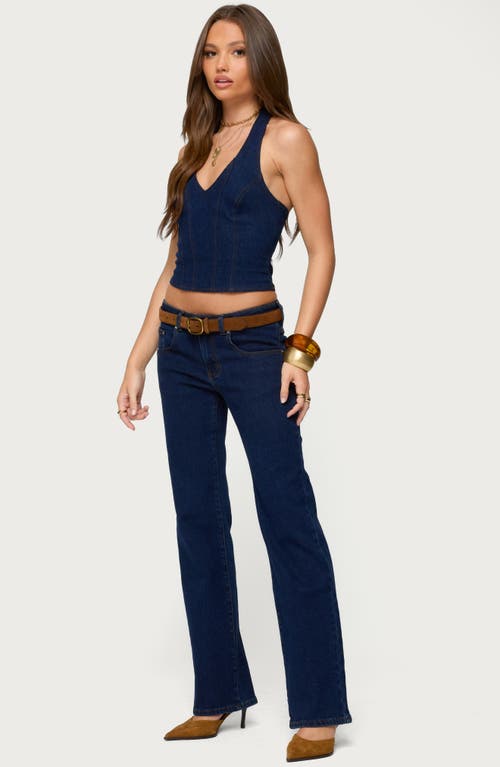 Edikted Jemima Low Rise Straight Leg Jeans In Blue
