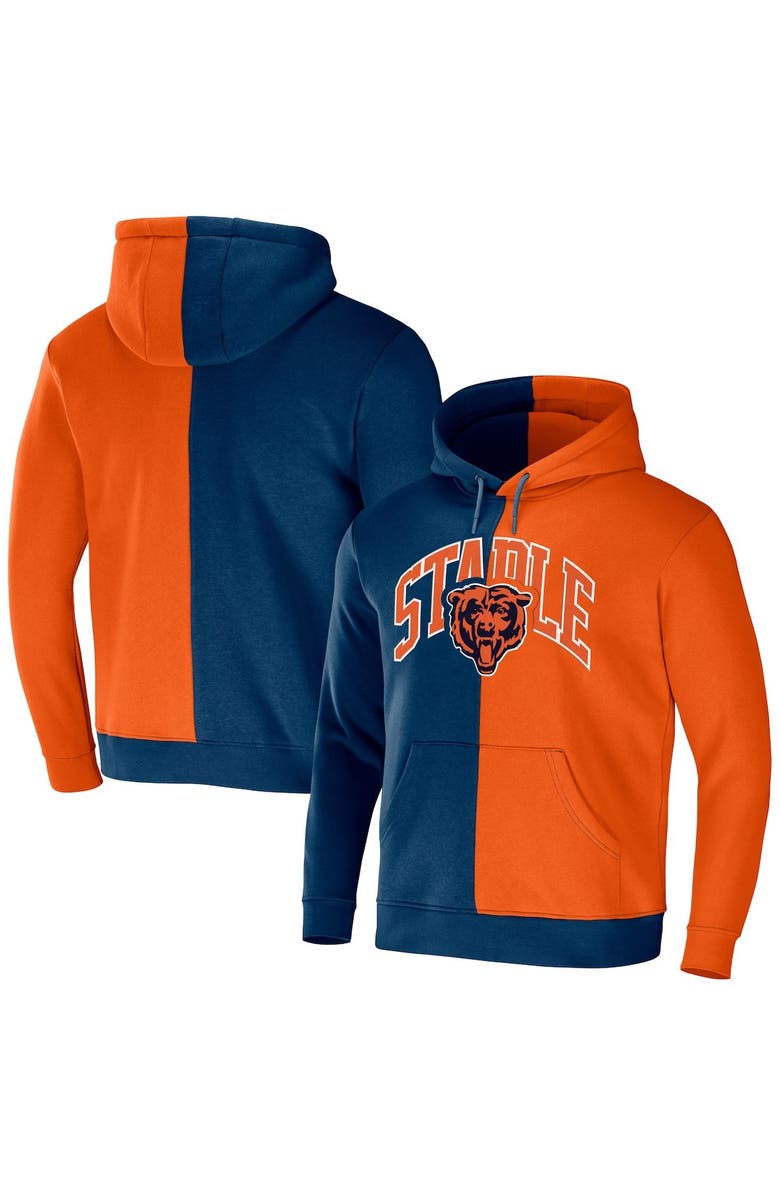STAPLE Men's NFL x Staple Orange Chicago Bears Split Logo Pullover Hoodie, Main, color, 