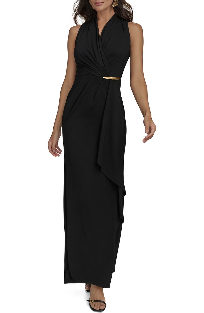 Donna Karan New York Sleeveless Gown, Main, color, Black