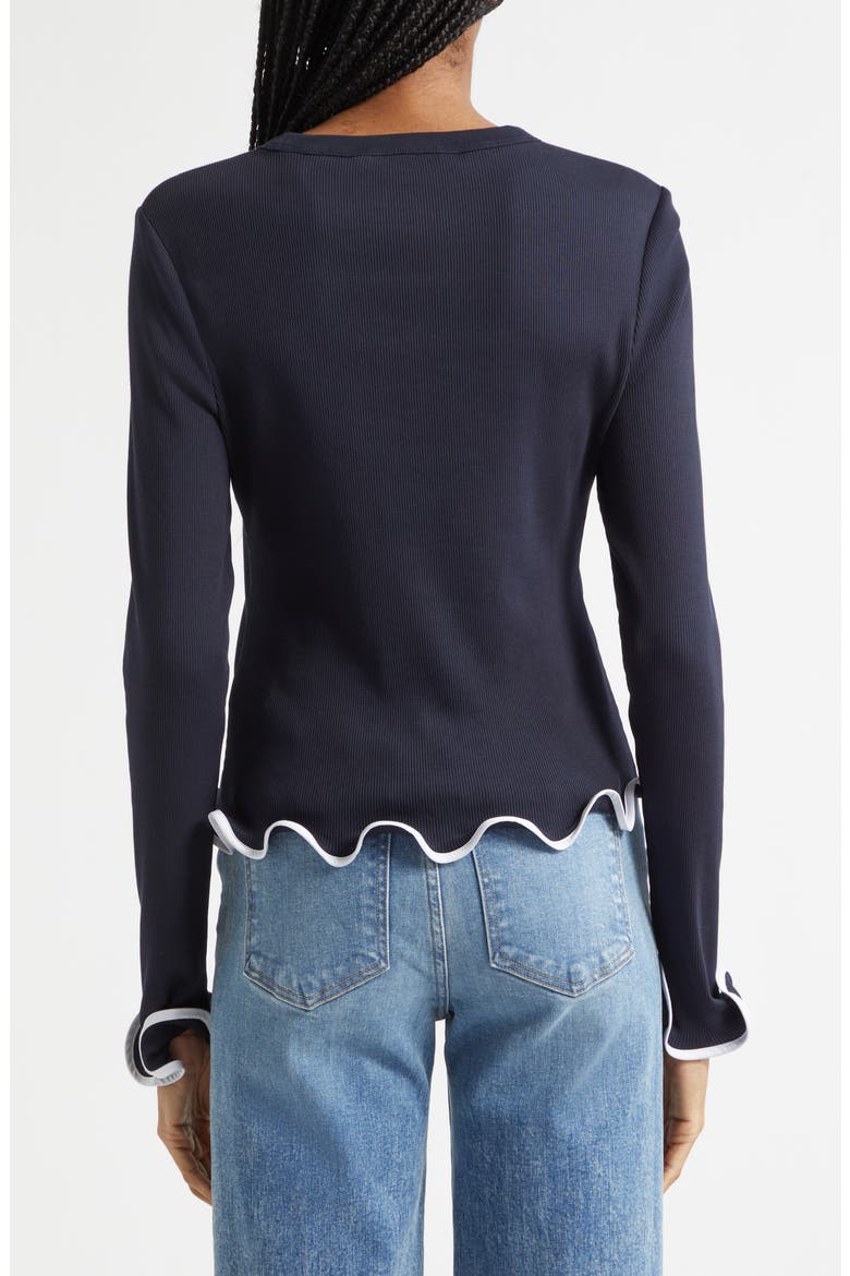 Elianne Ruffle Top, Alternate, color, NAVY WHITE