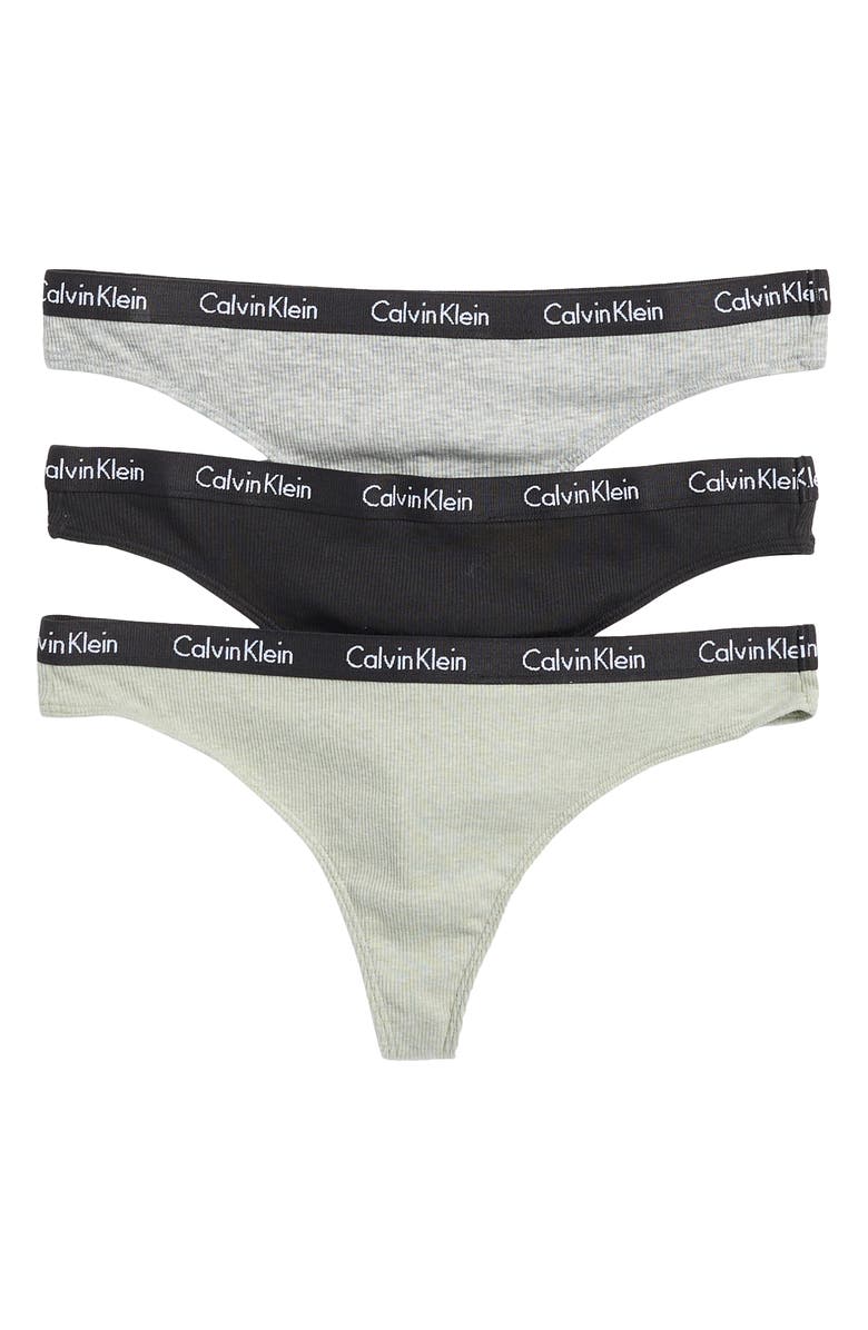 Calvin Klein Assorted 3-Pack Rib Thongs, Main, color, 