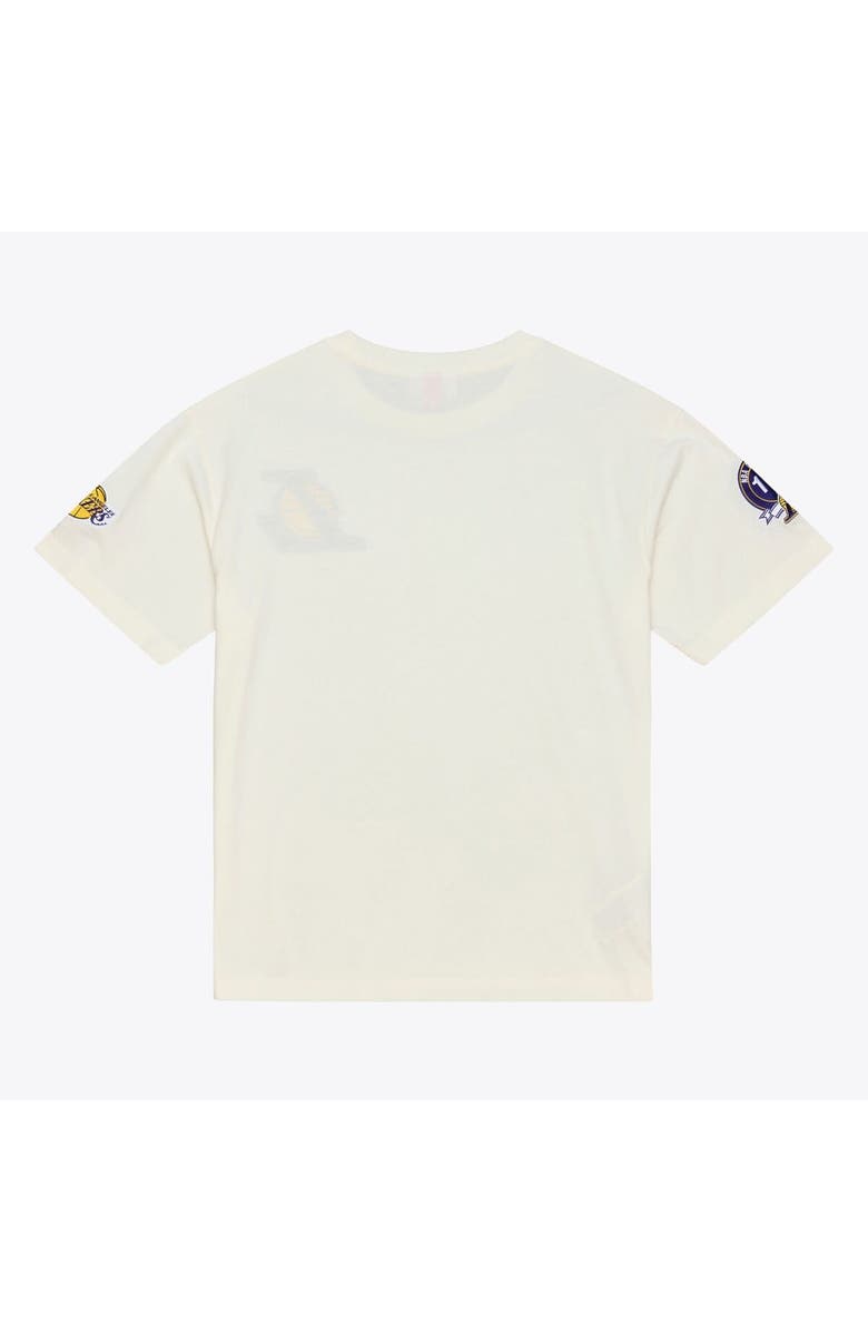 Mitchell & Ness Men's Mitchell & Ness Cream Los Angeles Lakers Hardwood Classics Chainstitch Premium T-Shirt, Alternate, color, Cream