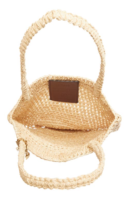 Chloé Small Summer Banana Crocheted Raffia Tote In Sand