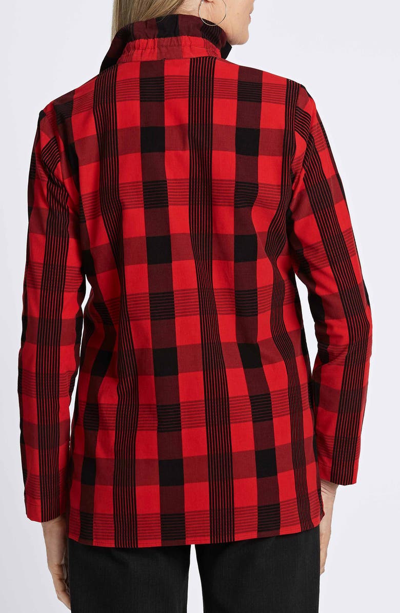 Foxcroft Carolina Buffalo Check Non-Iron Corduroy Button-Up Shirt, Alternate, color, Red/ Black