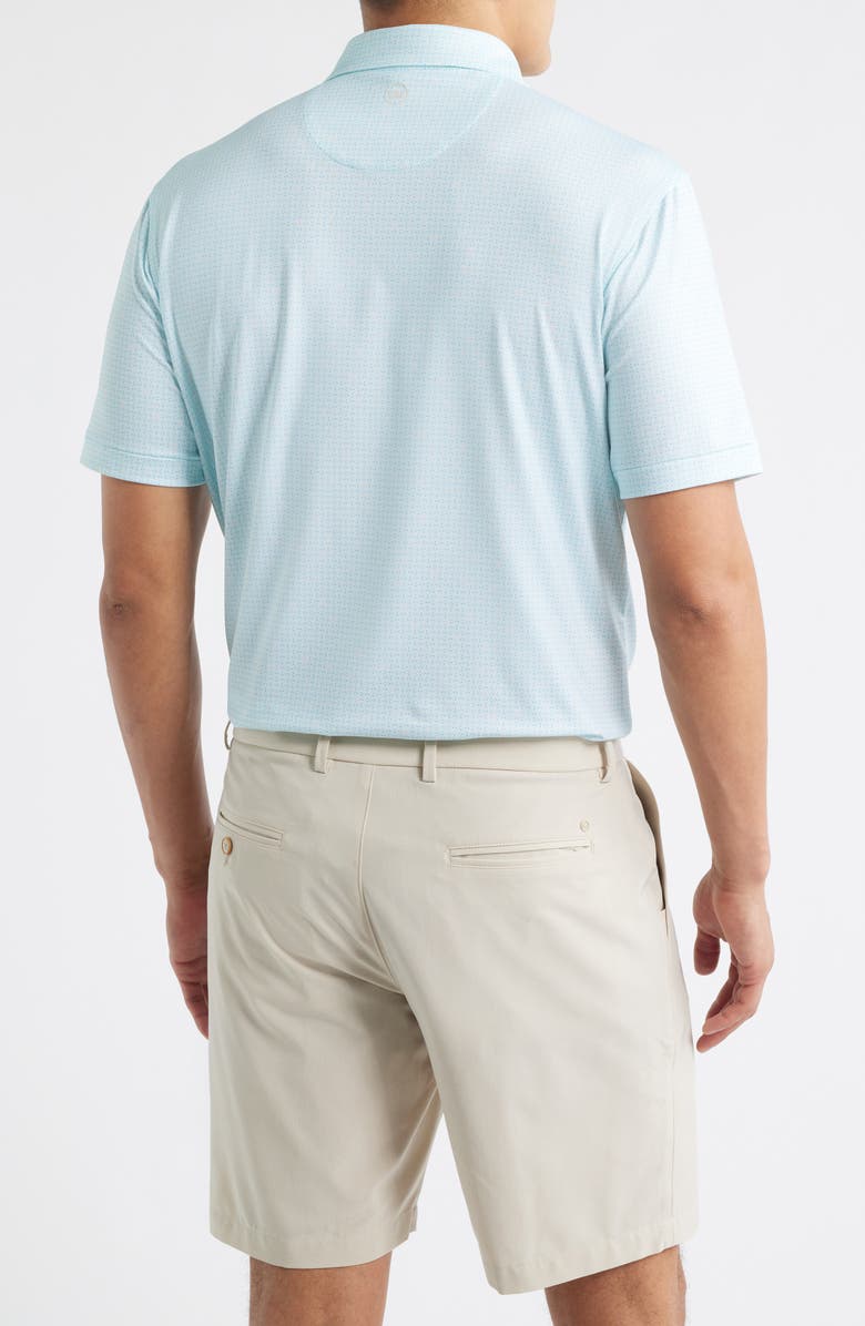 Peter Millar Ashgrove Geometric Print Performance Jersey Golf Polo, Alternate, color, Clearwater