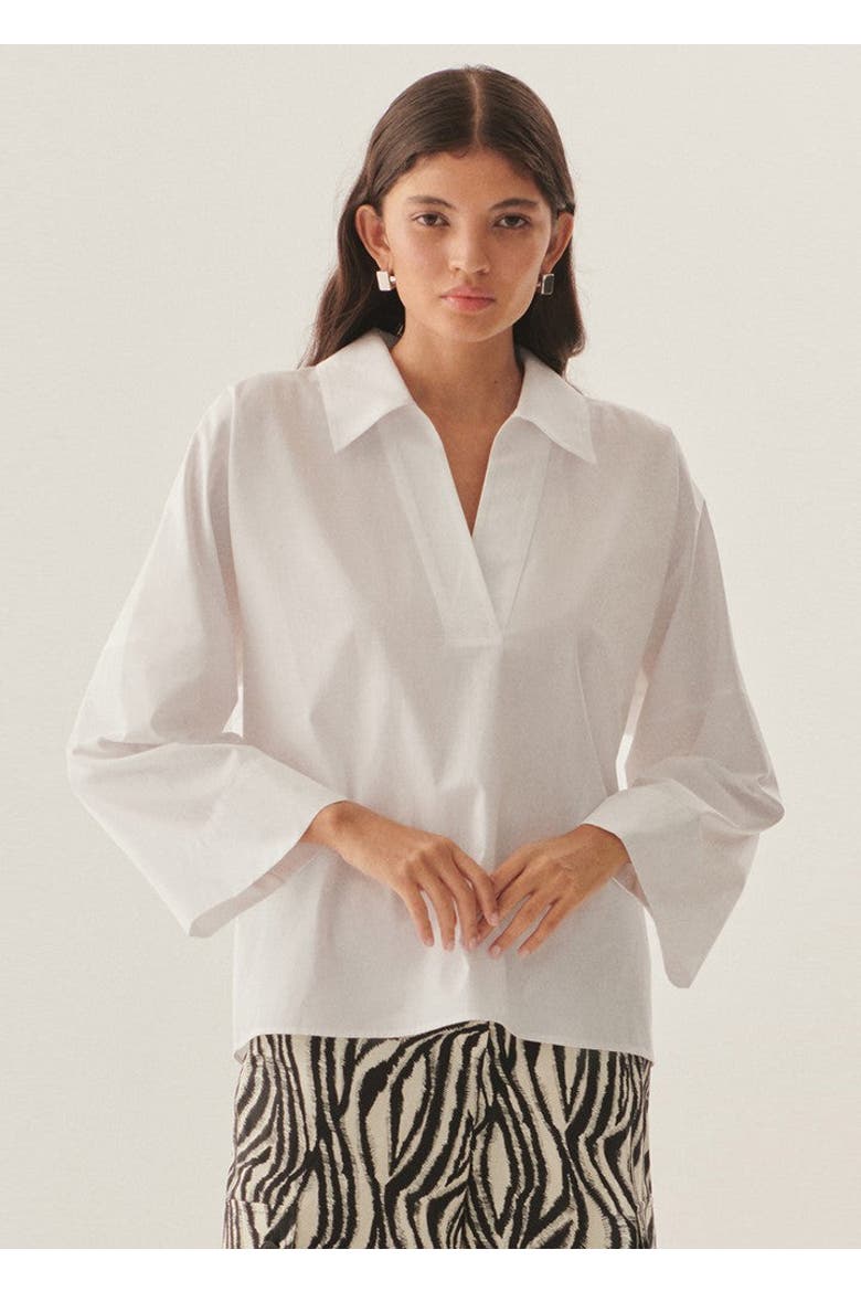 Lucia V Neck Blouse, Main, color, WHITE