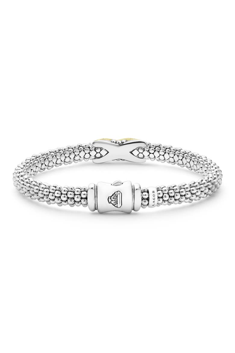 Embrace Pavé Diamond Center X Bracelet, Alternate, color, SILVER