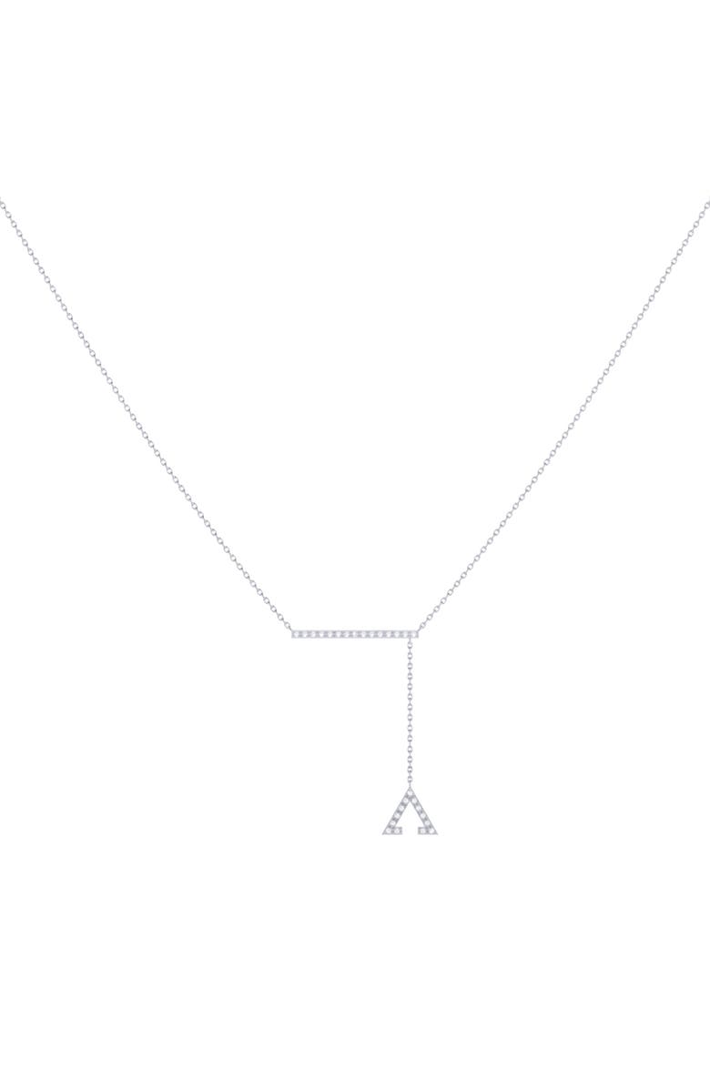 LuvMyJewelry Crane Lariat Triangle Silver Diamond Necklace, Alternate, color, 