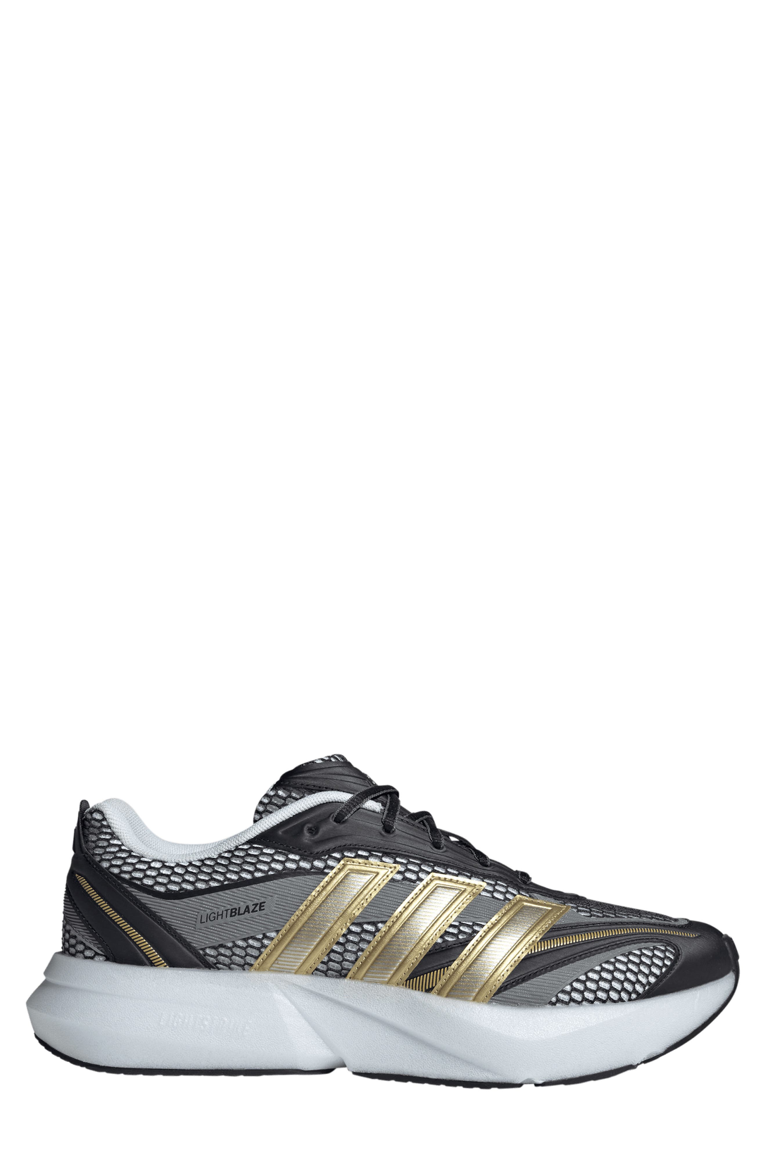 adidas Lightblaze Glow Sneaker, Alternate, color, Core Black/ Matte Gold/ White