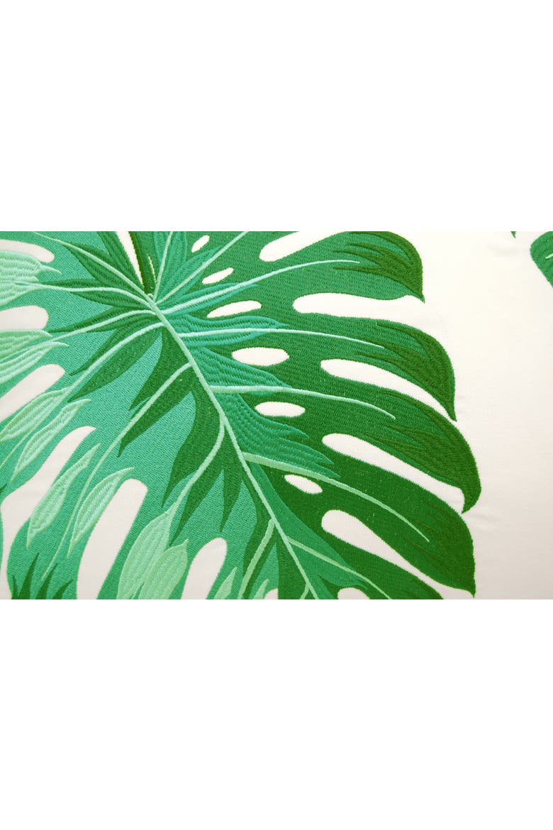 Tropical Green Monstera Indoor/Outdoor Lumbar Throw Pillow, Alternate, color, Green
