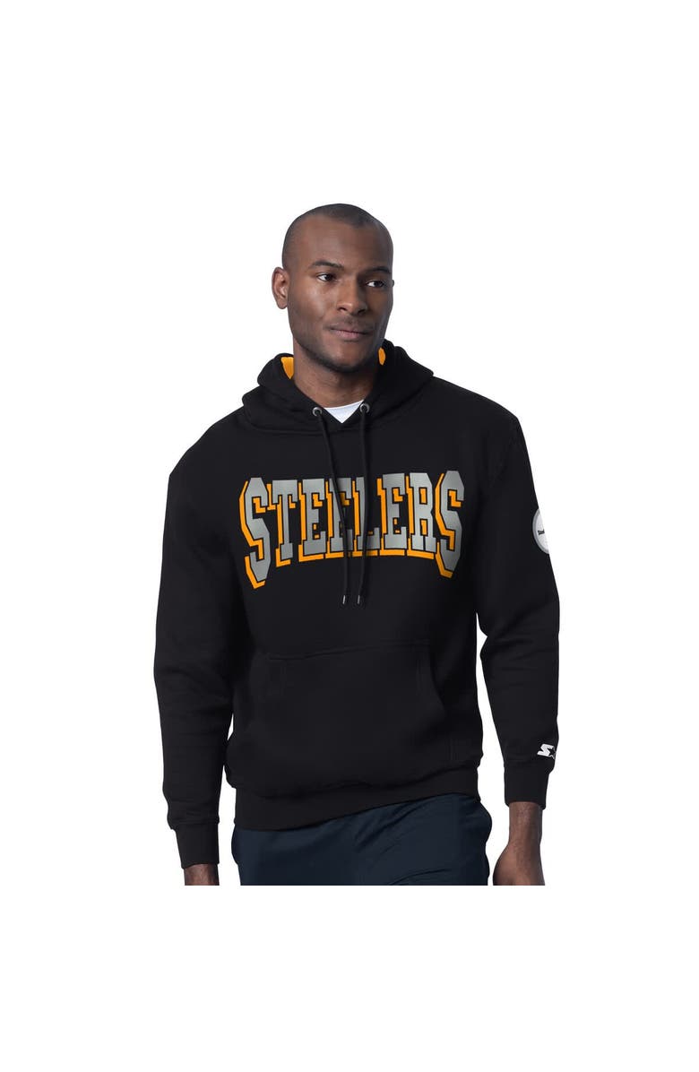 STARTER Men's Starter Black Pittsburgh Steelers Thursday Night Gridiron Hoodie, Main, color, Black