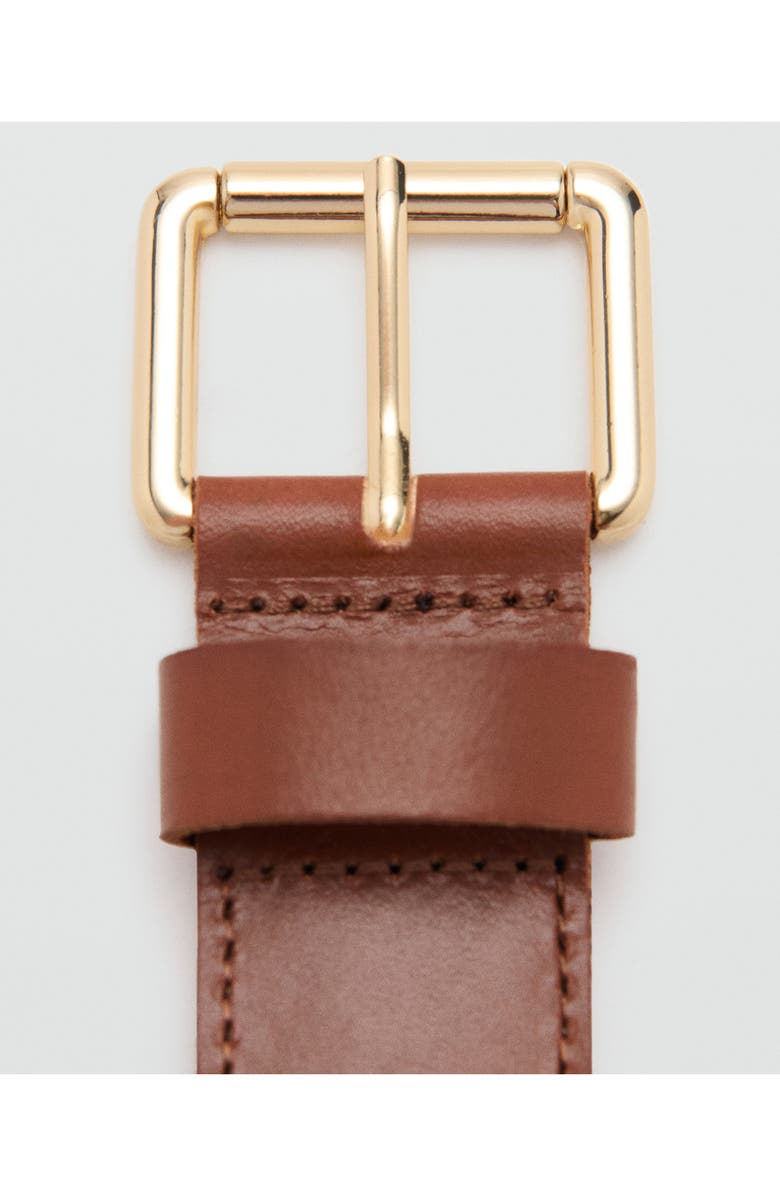 MANGO Starring Hailey Bieber Braided Leather Belt, Alternate, color, Brown