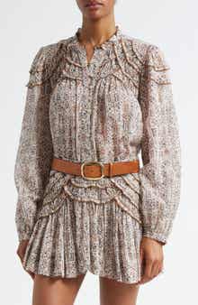 Isabel Marant Étoile Christa Print Cotton Ruffled Button-Up Shirt