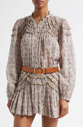 Isabel Marant Étoile Christa Print Cotton Ruffled Button-Up Shirt