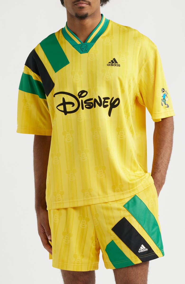 adidas Originals x Brain Dead Disney Football Jersey, Main, color, Bold Gold