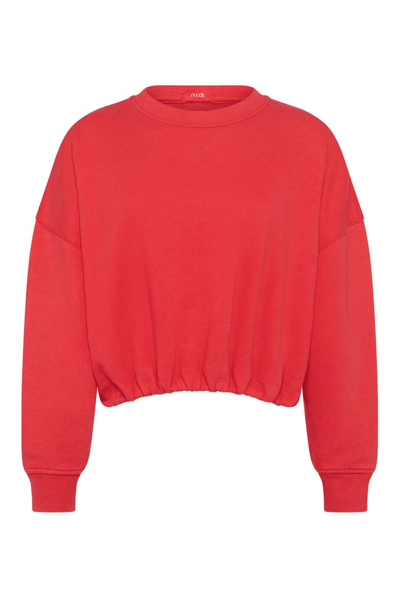 Cinch Waist Fleece Sweatshirt, Alternate, color, HIBISCUS