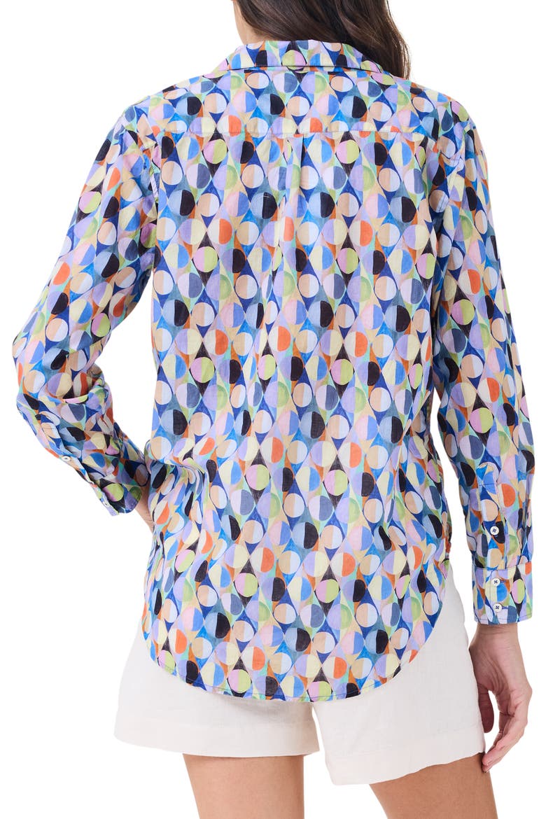 Social Circles Relaxed Cotton Button-Up Shirt, Alternate, color, BLUE MULTI
