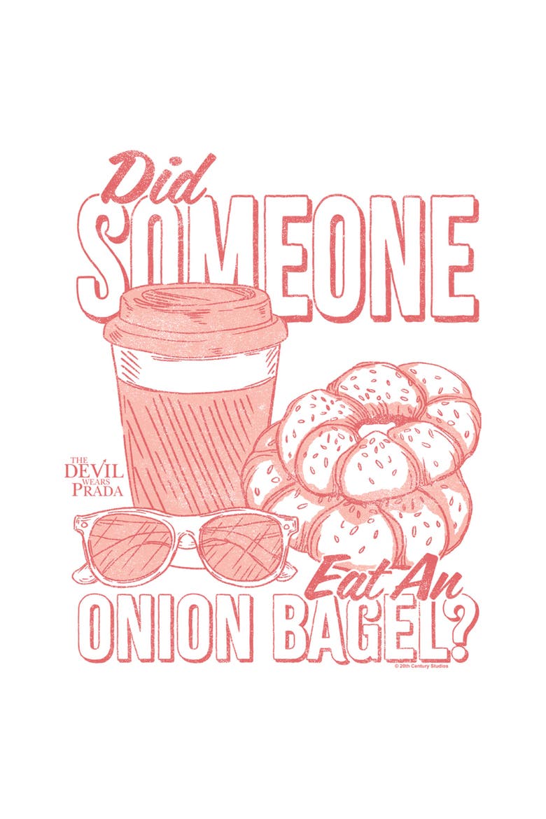 Men's The Devil Wears Prada Did Someone Eat an Onion Bagel  Graphic T-Shirt, Alternate, color, White