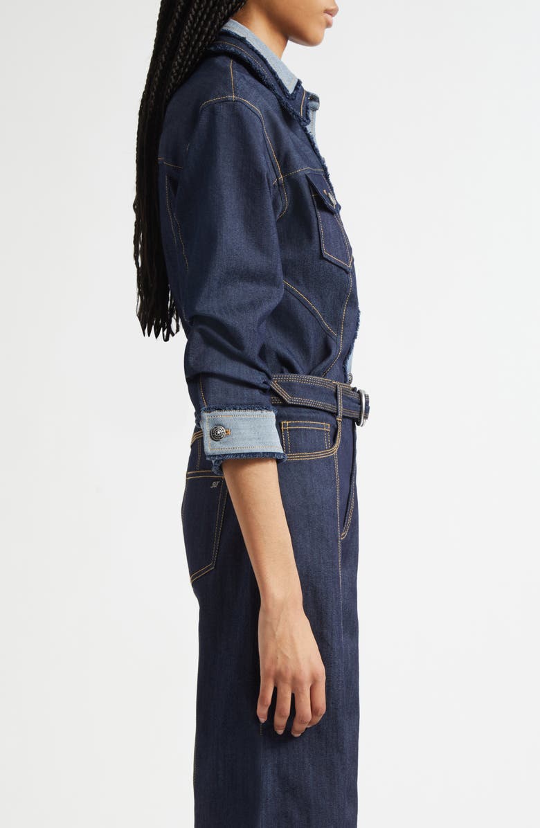 Cinq à Sept Canyon Crop Denim Jacket, Alternate, color, Indigo