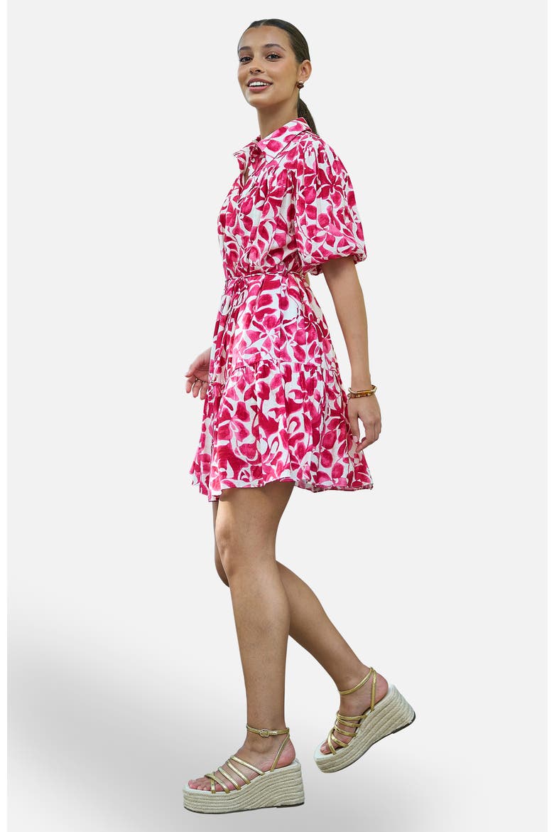 Floral Print Relaxed Shirt Dress, Alternate, color, Pink