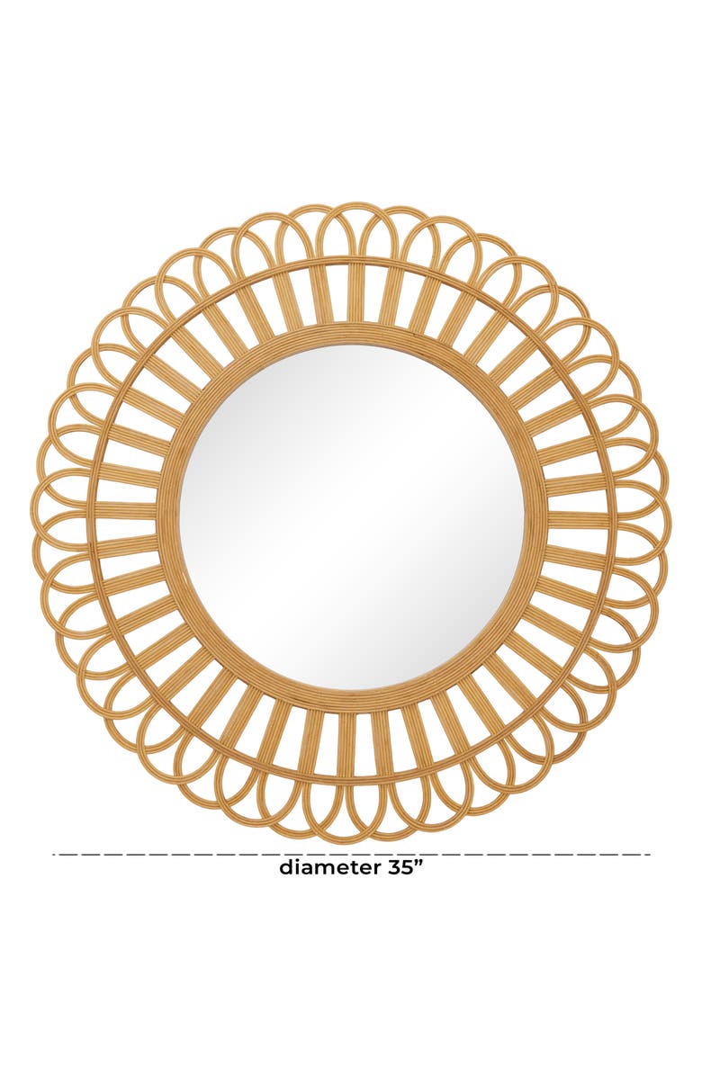 GINGER BIRCH STUDIO Bamboo Handmade Woven Mirror, Alternate, color,
