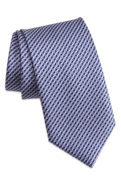 Brioni Geometric Pattern Silk Tie In Blue Lilac