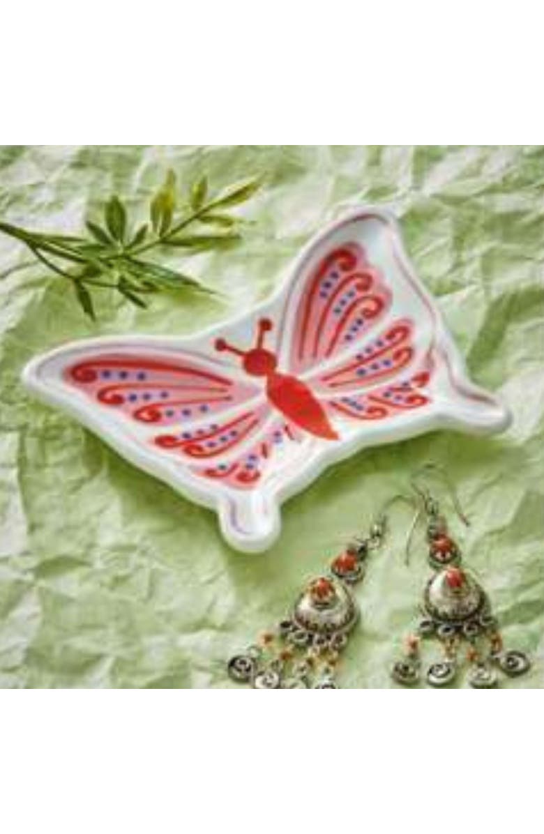 tag Butterfly Trinket Dish Multi Ceramic Everyday, Alternate, color, Pink
