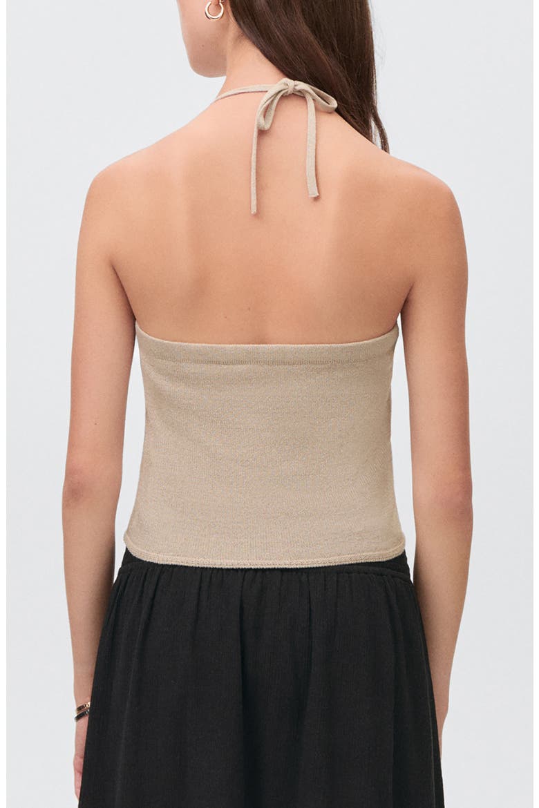 Knit Halter Top, Alternate, color, GOLD