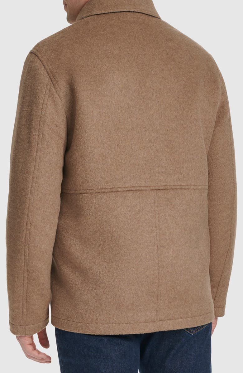 Cole Haan Felt Zip Front Shirt Jacket, Alternate, color, Mushroom