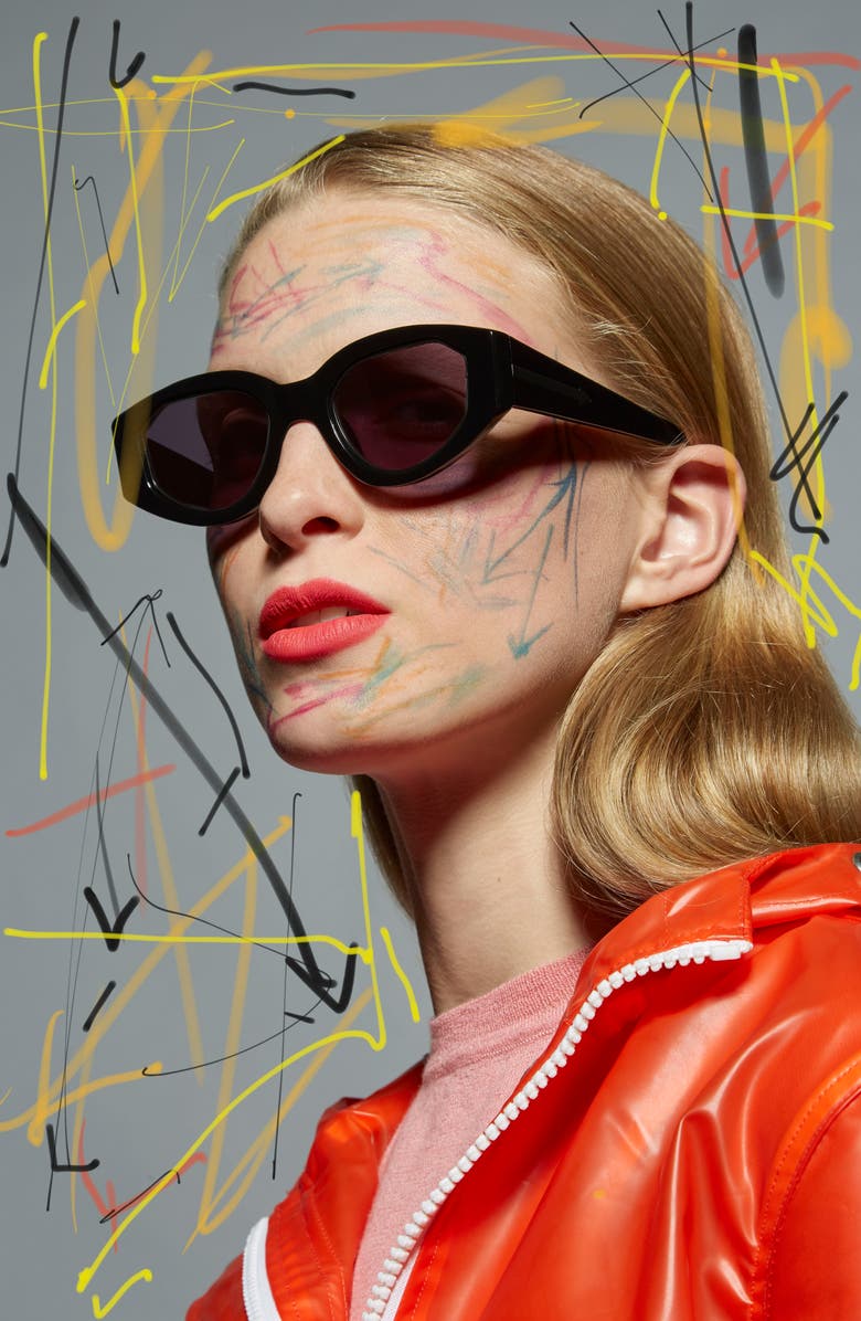 Karen Walker Castaway 48mm Round Sunglasses, Alternate, color,