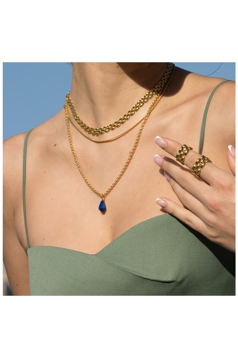 Geometric Stone Pendant Charm, Alternate, color, YELLOW GOLD