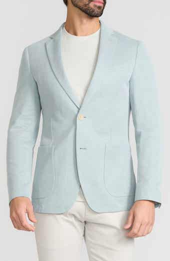SAVILE ROW CO Green Knit Blazer