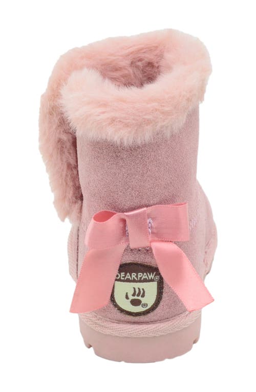 Bearpaw Kids' Suede Faux Fur Lined Boot In Pink