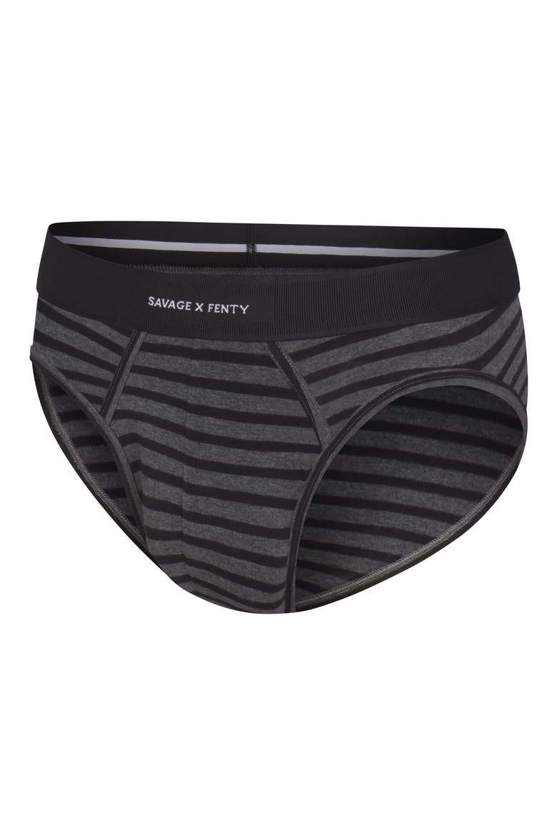 Savage X Cotton Blend Briefs, Alternate, color, NIGHT GRAM GREY/ BLACK PENCIL