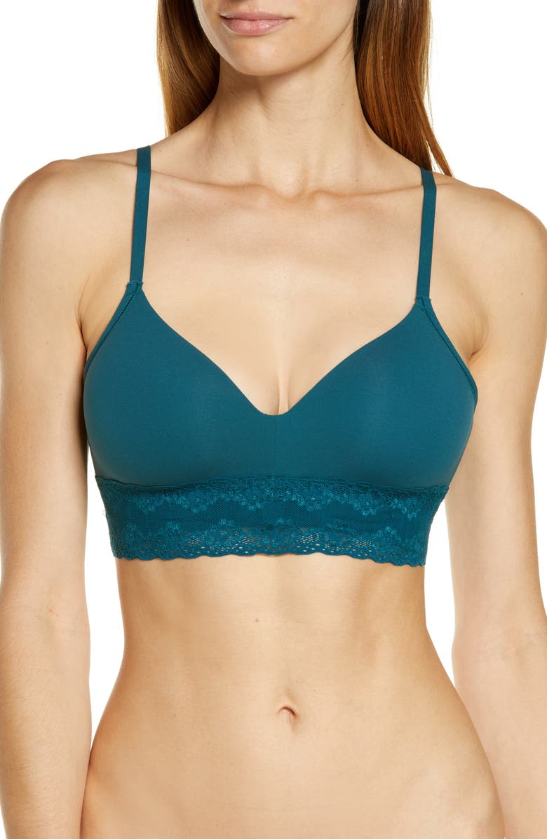 Natori Bliss Perfection Contour Soft Cup Bralette, Main, color, Deep Jade