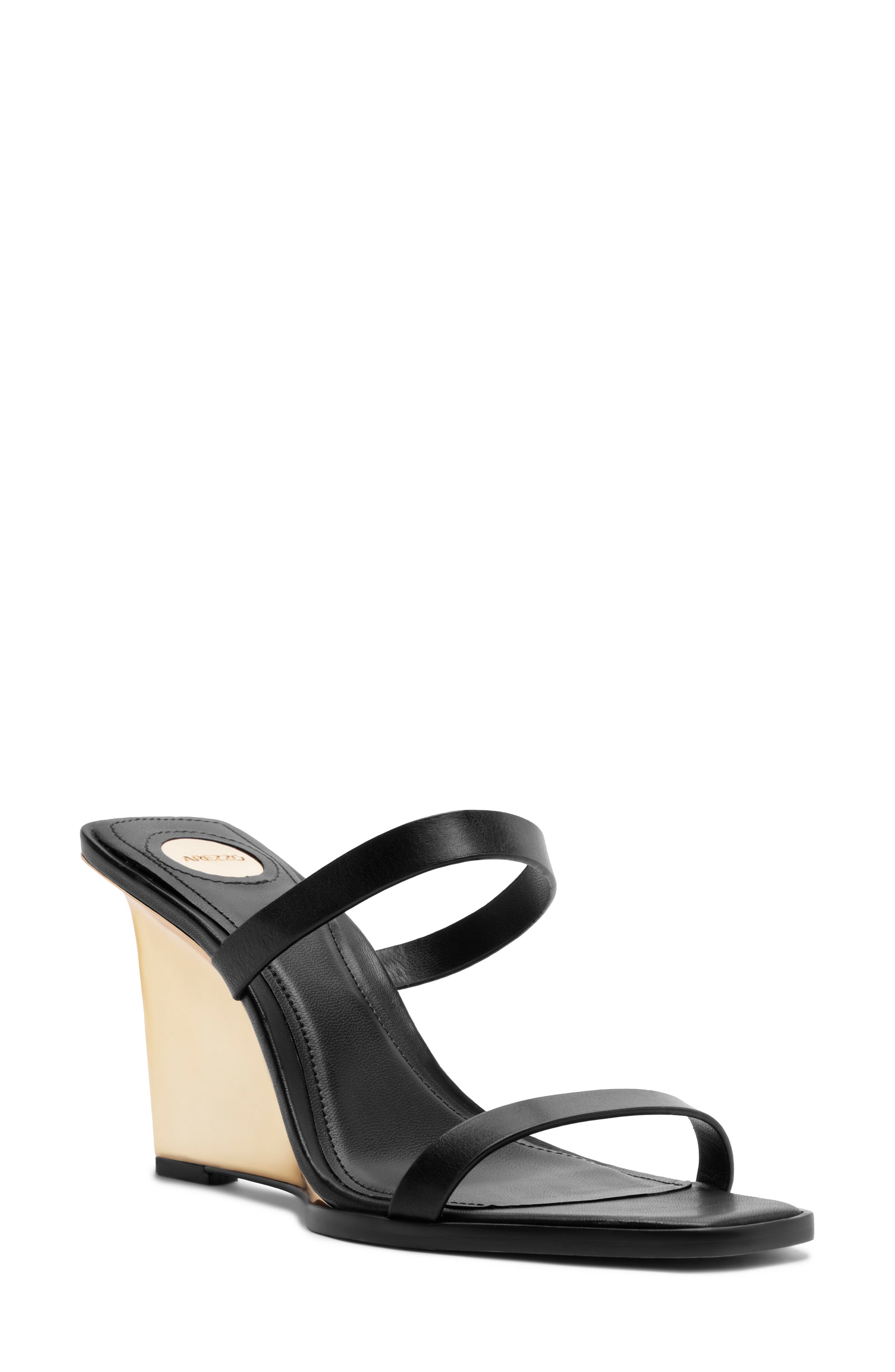 Arezzo Alex Wedge Slide Sandal, Main, color, Black