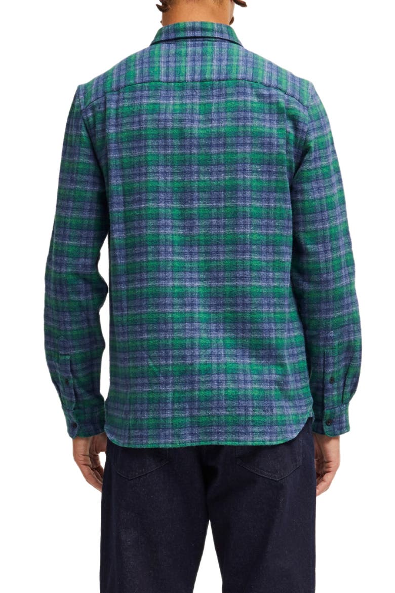 Elder Check Flannel Button-Up Shirt, Alternate, color, 30-FAIRWAY GREEN MULTI