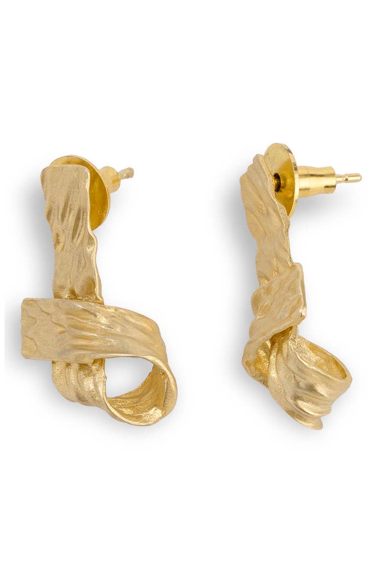 Jiya Mini Knot Earrings, Alternate, color, GOLD