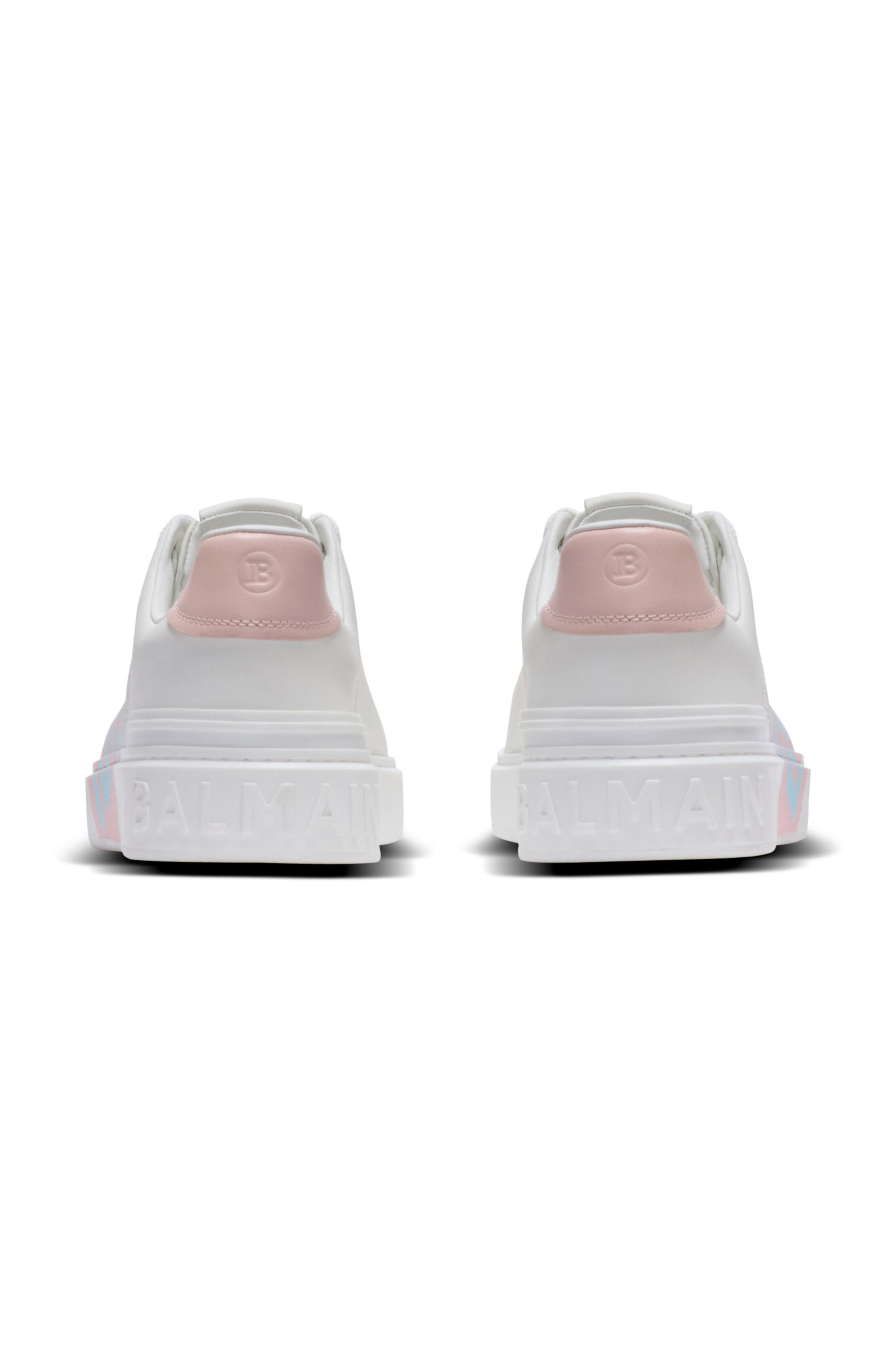 Balmain B-Court Trainers In Calfskin With Pb Logo, Alternate, color, 