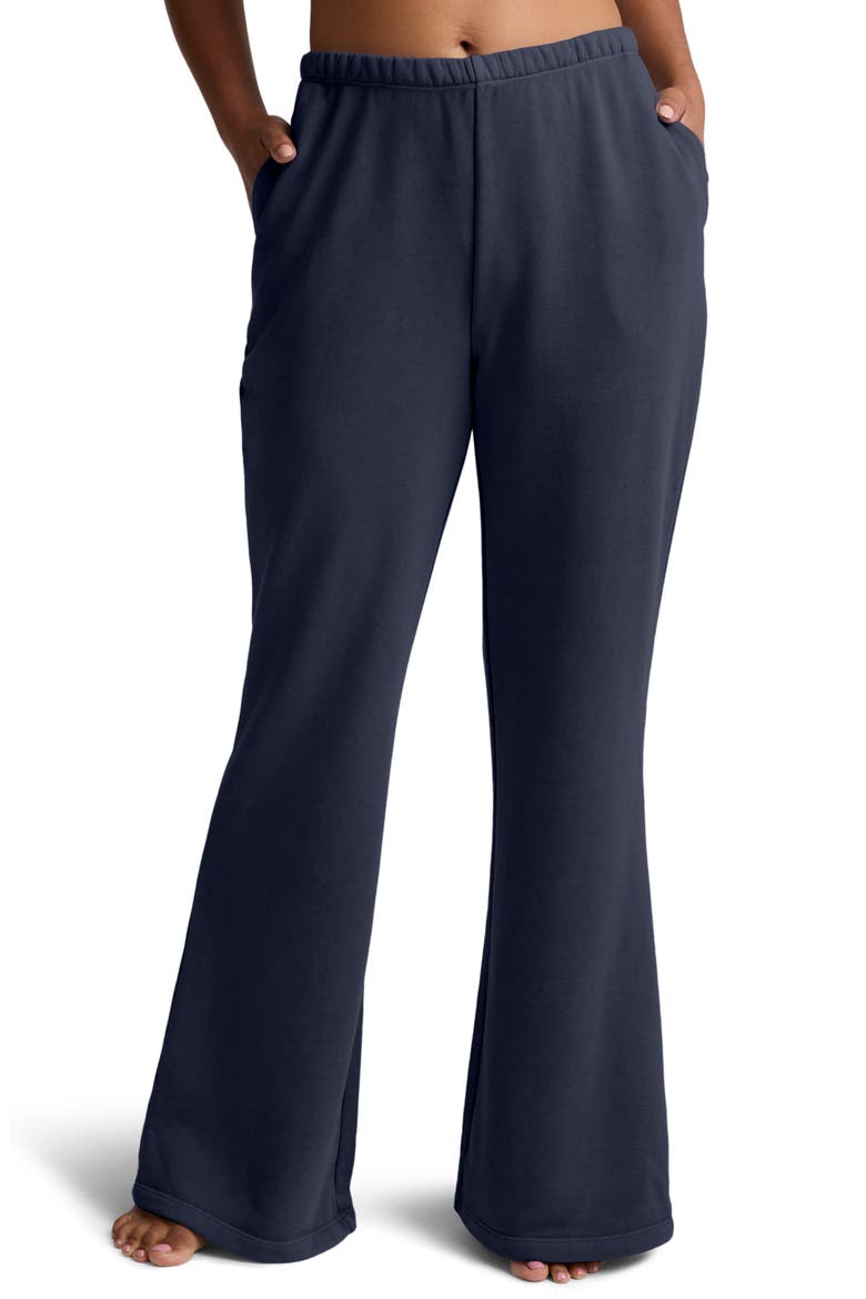 Fade Out Flare Leg Sweatpants, Main, color, WASHED AFTER DARK NAVY
