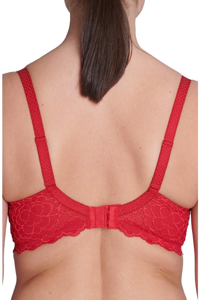 Caresse Underwire Plunge Bra, Alternate, color, TANGO RED