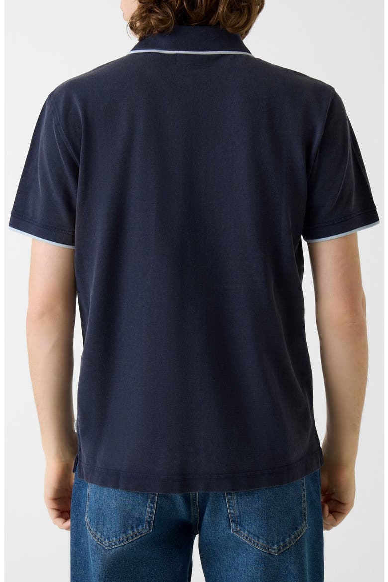 Logo Embroidered Tipped Polo, Alternate, color, MEDIUM BLUE