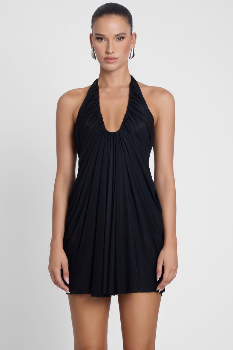 Odyssey Drape Mini Dress, Main, color, Black