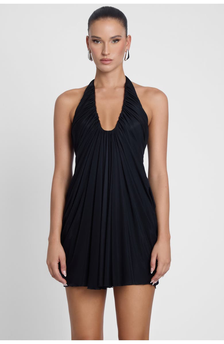 LEAU Odyssey Drape Mini Dress, Main, color, Black