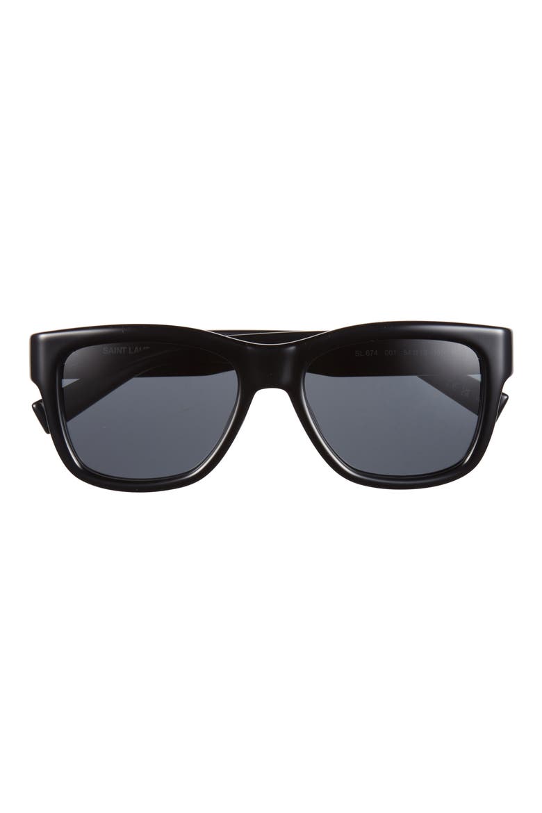 54mm Square Sunglasses, Main, color, BLACK BLACK BLACK